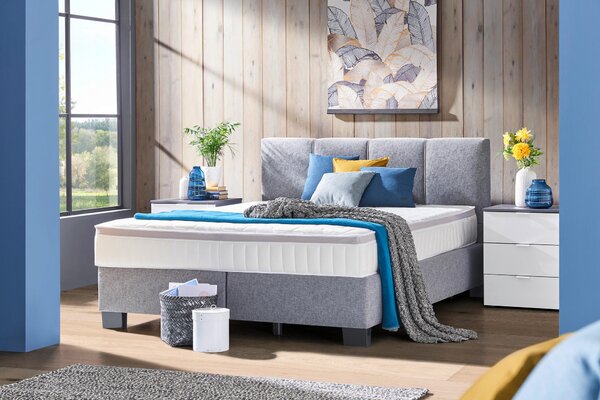 POSTEL BOXSPRING, 120/200 cm, platinová Hom`in - Jednolůžkové postele
