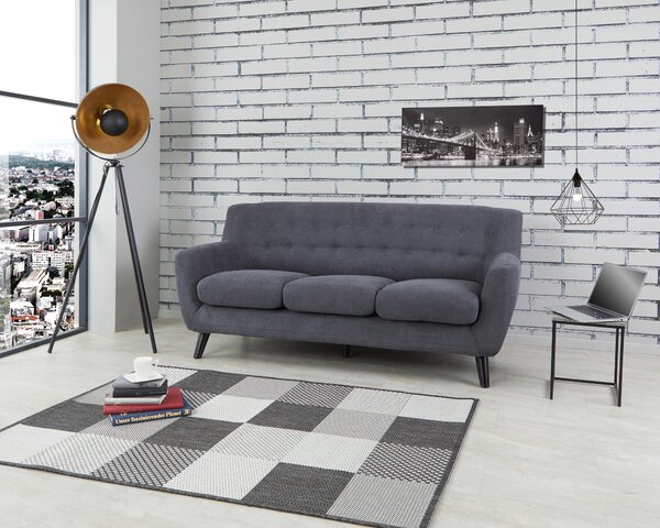 TŘÍMÍSTNÁ POHOVKA, textil, černá, tmavě šedá Luca Bessoni - Pohovky, Online Only