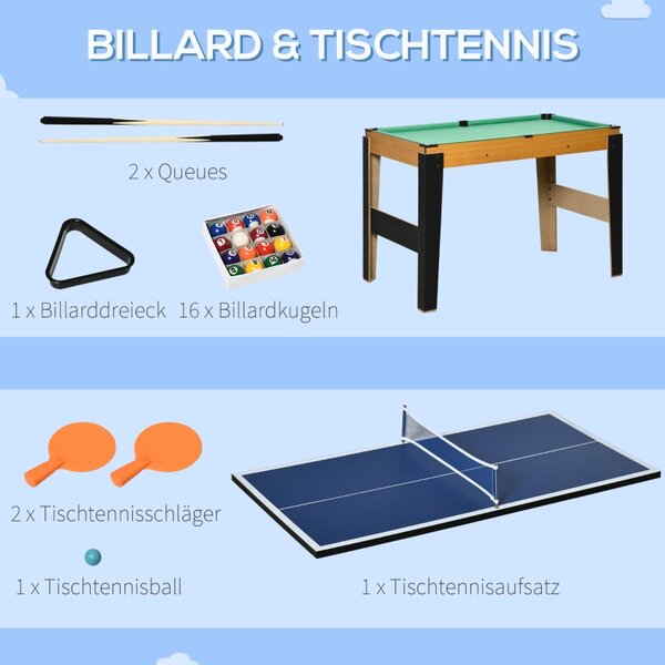Stolní hokej / fotbal / kulečník / tenis, 107 x 61 x 84,5 cm A70-061V01MX