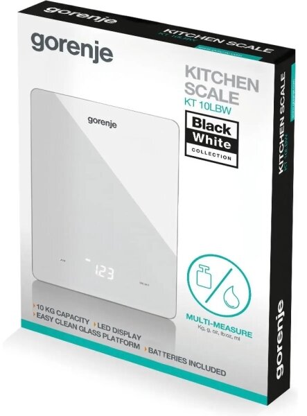 GORENJE KT10LBW - Digitální kuchyňská váha 3xAAA bílá