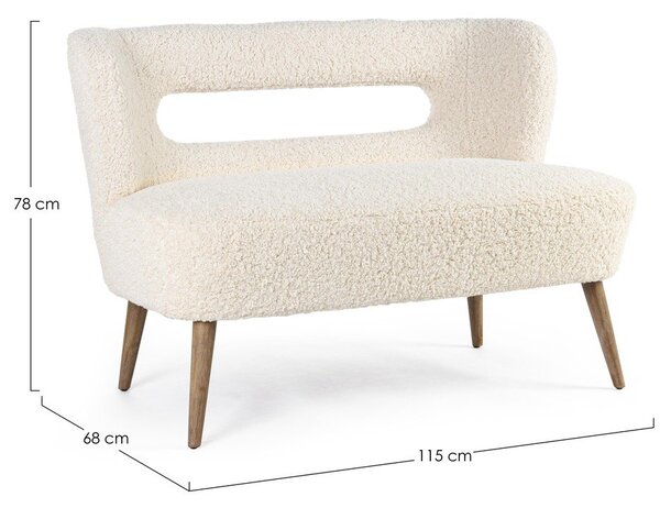 Krémová pohovka z umělé kožešiny 115 cm Cortina – Bizzotto
