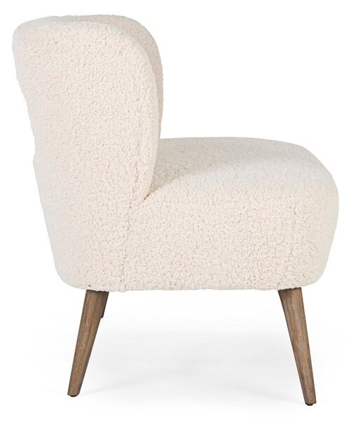 Krémová pohovka z umělé kožešiny 115 cm Cortina – Bizzotto