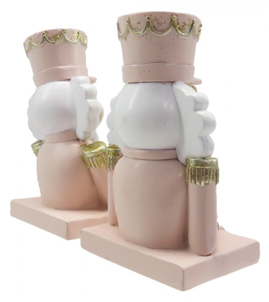 2ks háček na vánoční punčochu Louskáček v růžovém – 7x6x12 cm