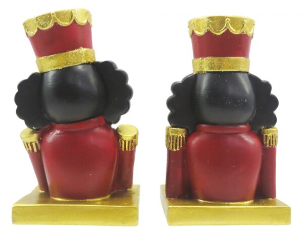 2ks háček na vánoční punčochu Louskáček v červeném – 7x6x12 cm