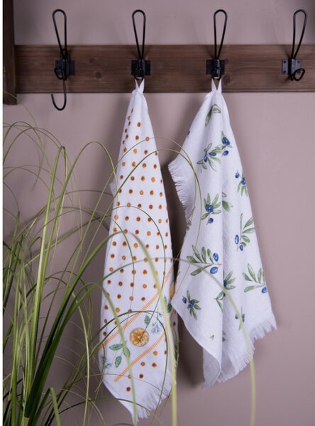 Kuchyňský froté ručník s citróny Lemons &amp; Leafs – 40x66 cm