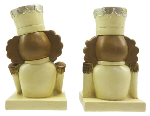 2ks háček na vánoční punčochu Louskáček v béžovém – 7x6x12 cm