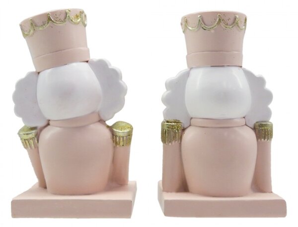 2ks háček na vánoční punčochu Louskáček v růžovém – 7x6x12 cm