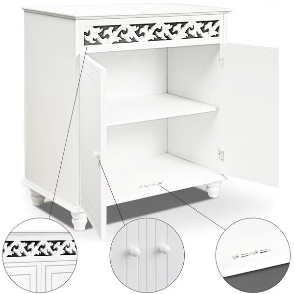 Casaria Komoda bílá 76 x 65 x 35 cm 100052