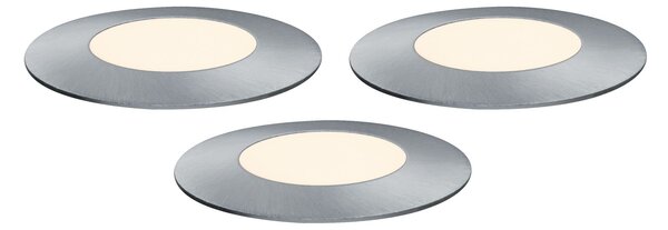 Paulmann 93949 Plug&Shine Mini, rozšiřovací set zápustných svítidel do exteriéru 3x2,5W LED 3000K stmívatelné, stříbrná, IP65