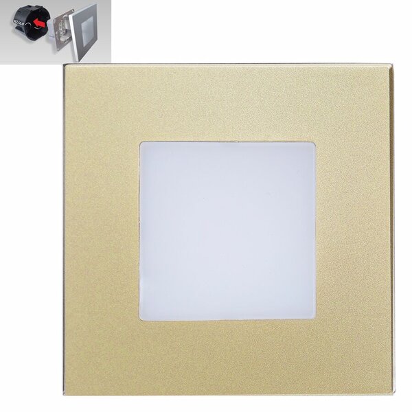 STEP LIGHT schodišťové svítidlo LED 1W 60lm 4000K 8,6cm hranaté IP20, zlaté