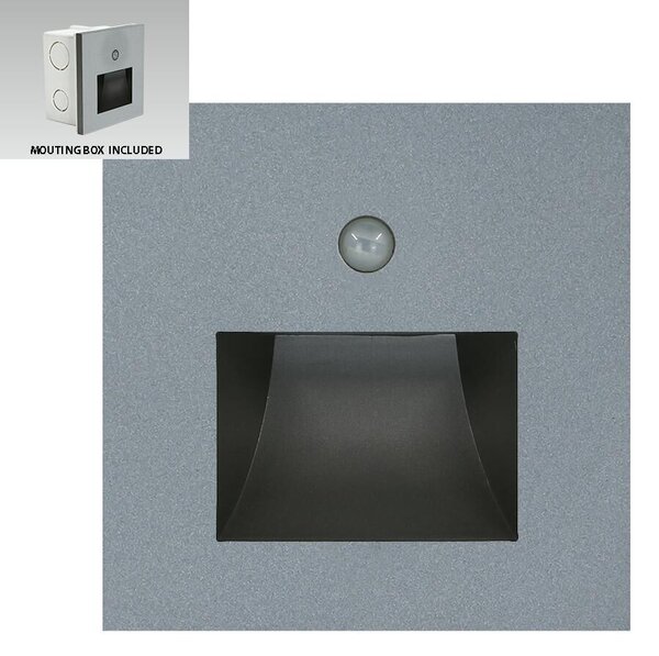 STEP LIGHT SUNNY schodišťové svítidlo se senzorem LED 1W 70lm 4000K 8,7cm hranaté IP20, tmavě šedé