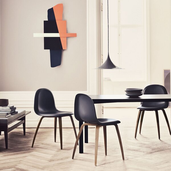 Závěsná svítidlo GUBI, Semi, stmívatelné, Černá, Obývací pokoj, Kov, Design