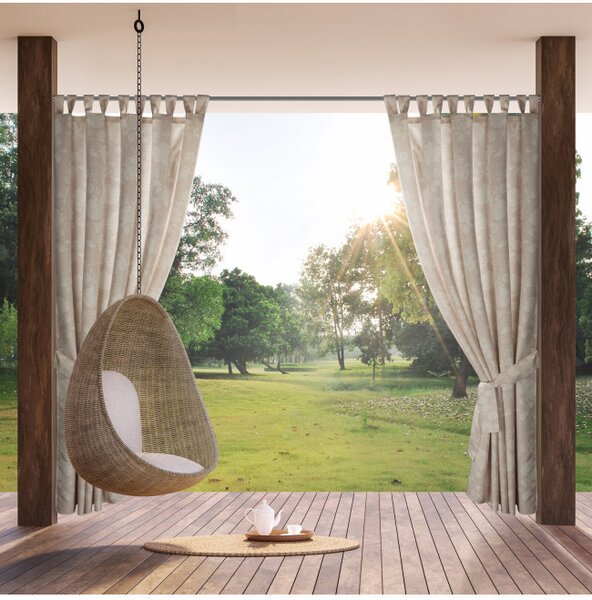 Hotový závěs GARDEN 15 pudrově růžový / krémový - na průchodkách