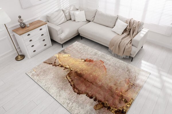 Dywany Łuszczów, Kusový koberec Miro 512101.801 beige / gold, 80x150, béžová, chodba / předsíň