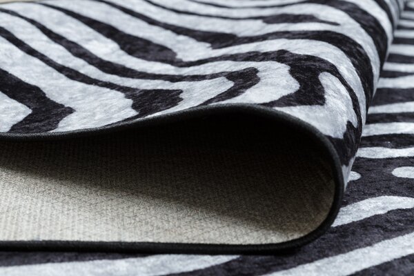 Dywany Łuszczów, Kusový koberec Miro 51331.803 Zebra black / white, 80x150, černobílá, chodba / předsíň