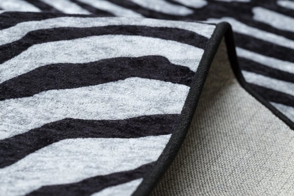 Dywany Łuszczów, Kusový koberec Miro 51331.803 Zebra black / white, 80x150, černobílá, chodba / předsíň