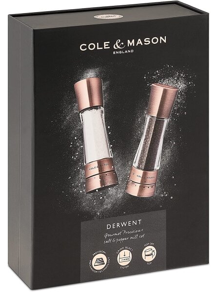 Cole&Mason - Sada mlýnků na sůl a pepř DERWENT 2 ks 19 cm měď