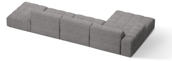 Šedá žinylková rohová pohovka (levý roh/s lenoškou) Chicago – Cosmopolitan Design