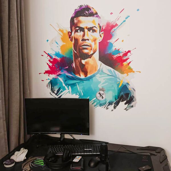 INSPIO-textilní přelepitelná samolepka - Nálepka na zeď - Cristiano Ronaldo