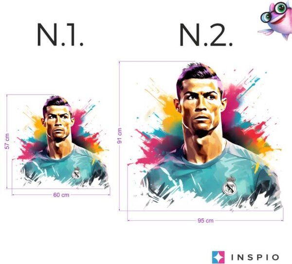 INSPIO-textilní přelepitelná samolepka - Nálepka na zeď - Cristiano Ronaldo
