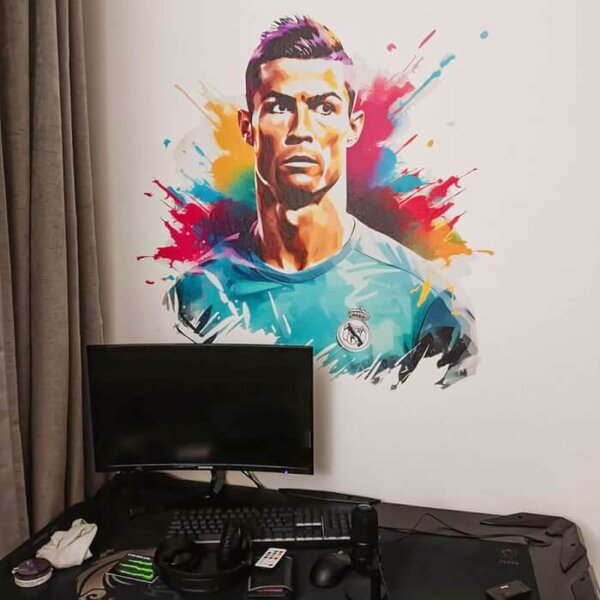 INSPIO-textilní přelepitelná samolepka - Nálepka na zeď - Cristiano Ronaldo