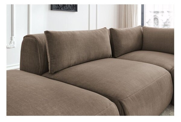 Taupe sametová modulární rohová pohovka Jeanne – Bobochic Paris