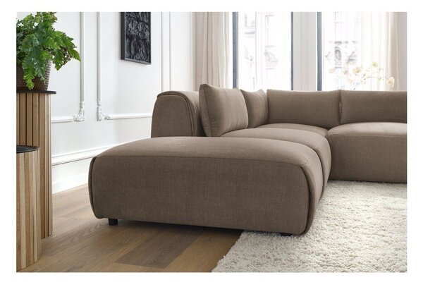 Taupe sametová modulární rohová pohovka Jeanne – Bobochic Paris