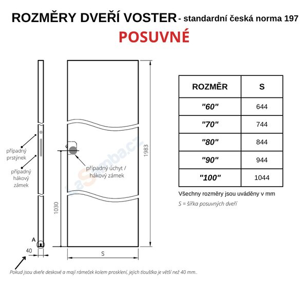 Posuvné interiérové dveře VOSTER ARTE 20