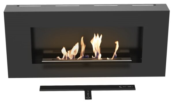 Kratki DELTA/FLAT/TUV - Nástěnný BIO krb DELTA/FLAT 40x90 cm 1,5kW černá