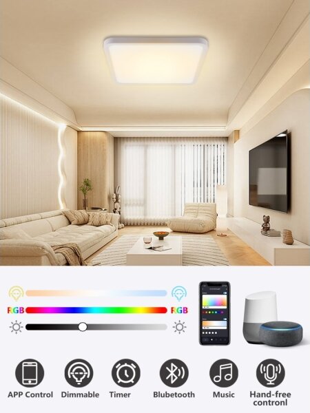 Immax NEO 07168-W40-LED RGB+CCT Stmívatelné svítidlo 50W/230V Wi-Fi Tuya bílá+DO
