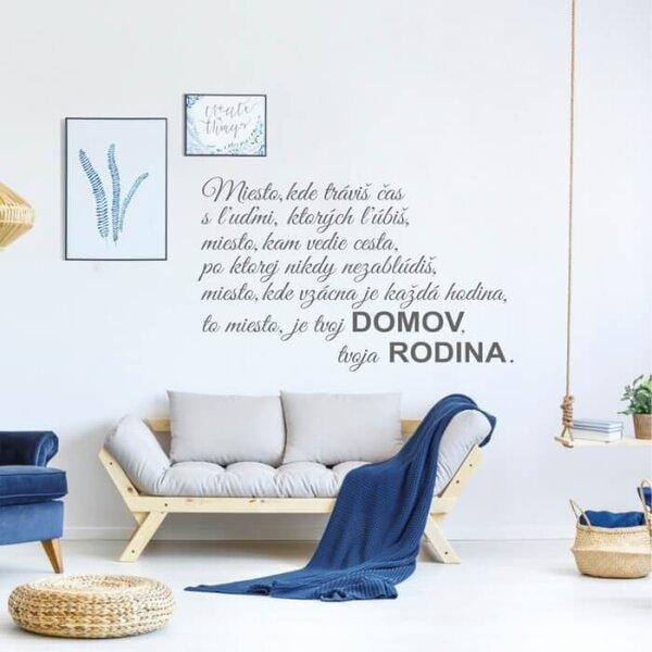 INSPIO - výroba dárků a dekorací - Samolepka na zdi - Tvůj domov a rodina