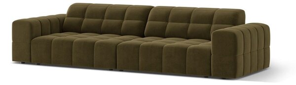 Khaki sametová pohovka 252 cm Chicago – Cosmopolitan Design