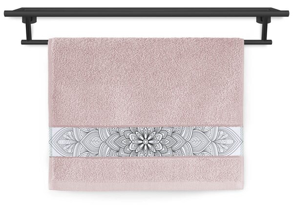 Ručník Veba RUJANA tisk Mandaly vnitřního klidu - elegantní klasika starorůžová Velikost: 30x50 cm
