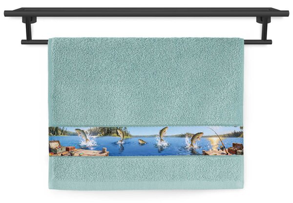 Ručník Veba RUJANA tisk Tajemství tiché vody mořská zelená Velikost: 30x50 cm