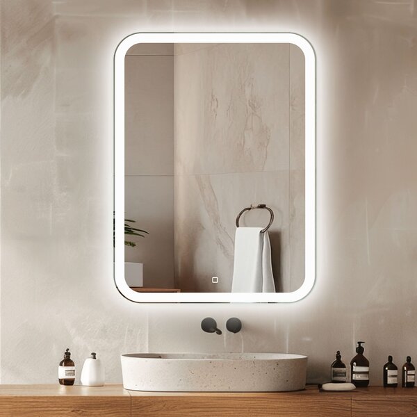 Venti Prima zrcadlo 60x80 cm obdélníkový s osvětlením stříbrná 5907722357915