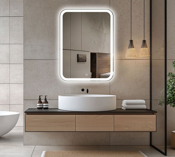 Venti Prima zrcadlo 60x80 cm obdélníkový s osvětlením stříbrná 5907722357915