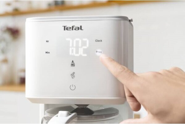Tefal - Překapávací kávovar s LCD displejem SENSE 1000W/230V bílá