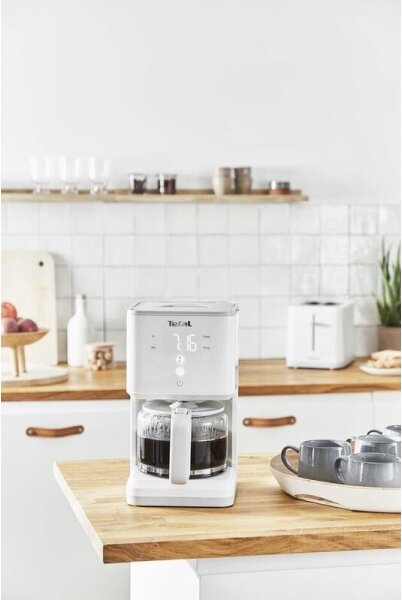 Tefal - Překapávací kávovar s LCD displejem SENSE 1000W/230V bílá