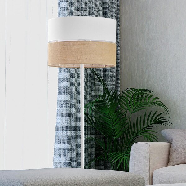 TK Lighting Linobianco stojací lampa 1x15 W bílá-hnědá 5241