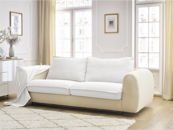 Bílá pohovka na každodenní spaní/rozkládací 216 cm Archimede – Bobochic Paris