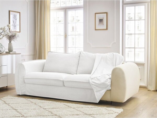 Bílá pohovka na každodenní spaní/rozkládací 216 cm Archimede – Bobochic Paris