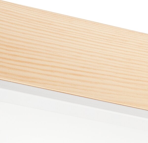 Stropní svítidlo NATURAL SQUARE 4xE27/15W/230V 39x39 cm borovice/bílá