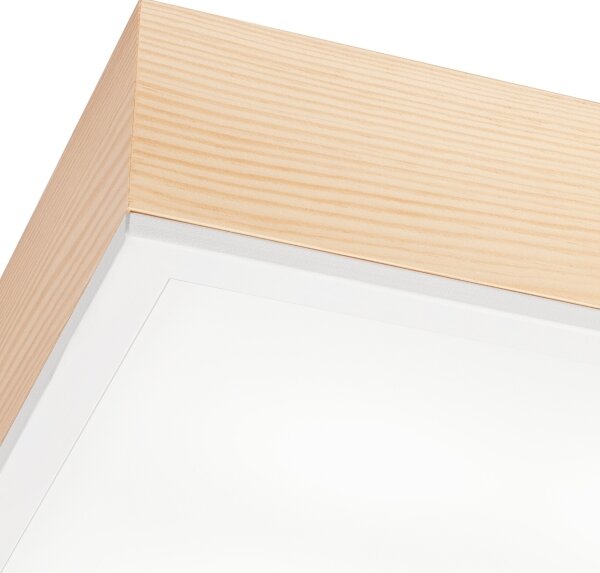 Stropní svítidlo NATURAL SQUARE 4xE27/15W/230V 39x39 cm borovice/bílá