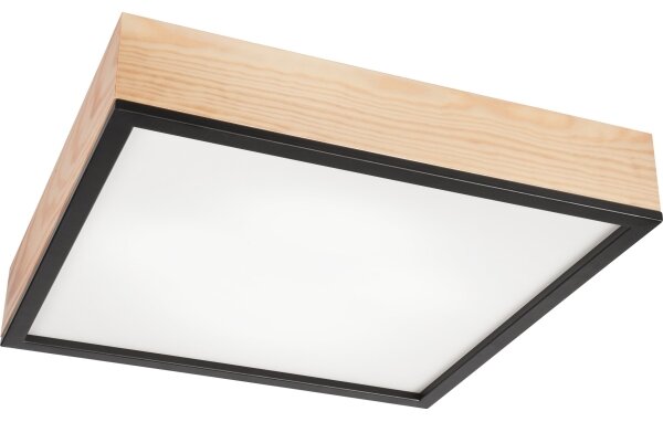 Stropní svítidlo NATURAL SQUARE 4xE27/15W/230V 48x48 cm borovice/černá