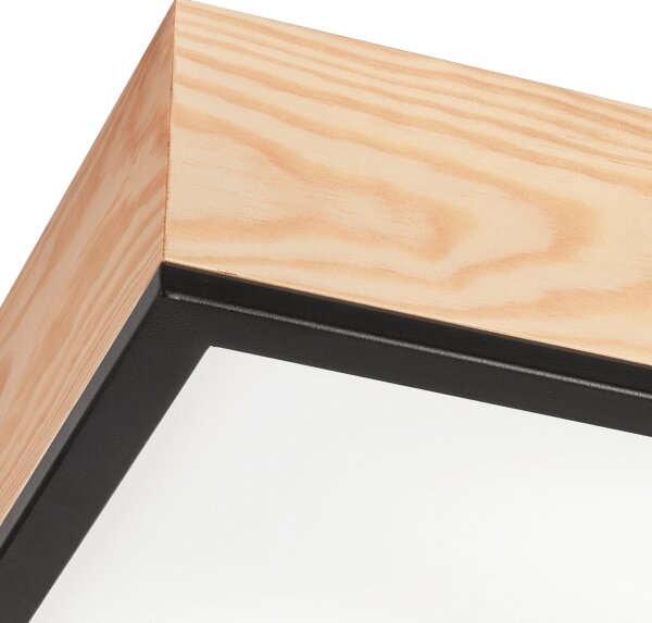 Stropní svítidlo NATURAL SQUARE 2xE27/15W/230V 31x31 cm borovice/černá