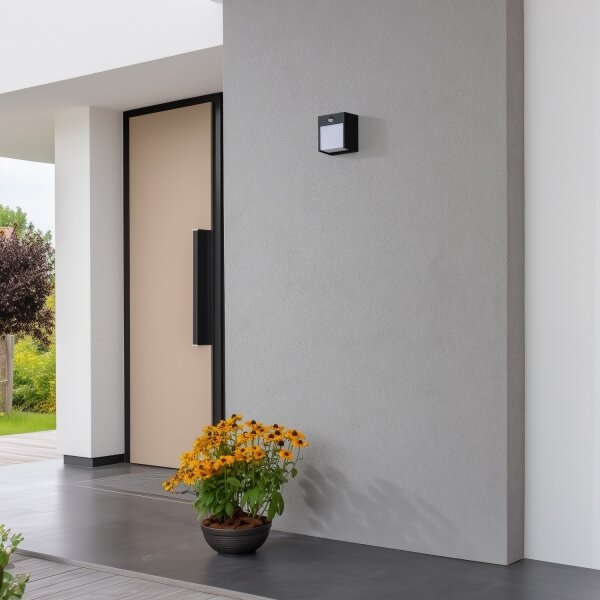 Brilagi-LED Venkovní nástěnné svítidlo se senzorem TERNI LED/12W/230V černá IP44