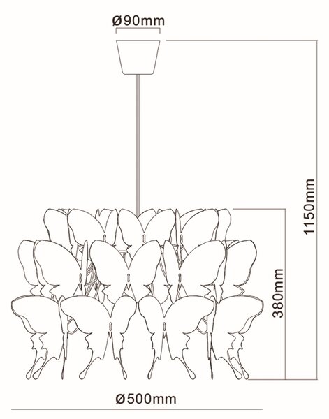 DĚTSKÉ ZÁVĚSNÉ SVÍTIDLO, 50/50/115 cm - Online Only svítidla, Online Only