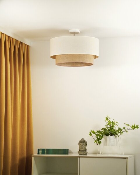 Duolla - Přisazený lustr BOHO 1xE27/15W/230V pr. 45 cm krémová/hnědá