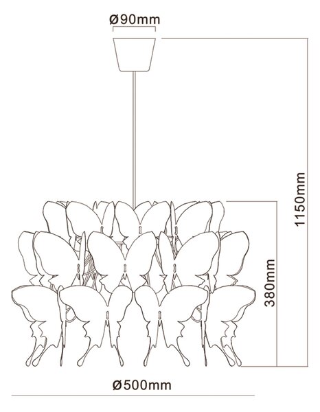 DĚTSKÉ ZÁVĚSNÉ SVÍTIDLO, 115/50/50 cm - Online Only svítidla, Online Only