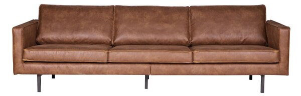 Hnědá pohovka z imitace kůže 277 cm Rodeo – WOOOD